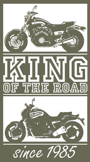T-Shirt oliv "Vmax - KING OF THE ROAD since 1985"